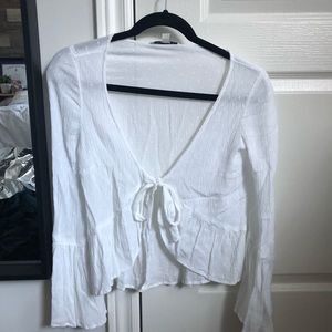 American Eagle White Tie Up Shirt
